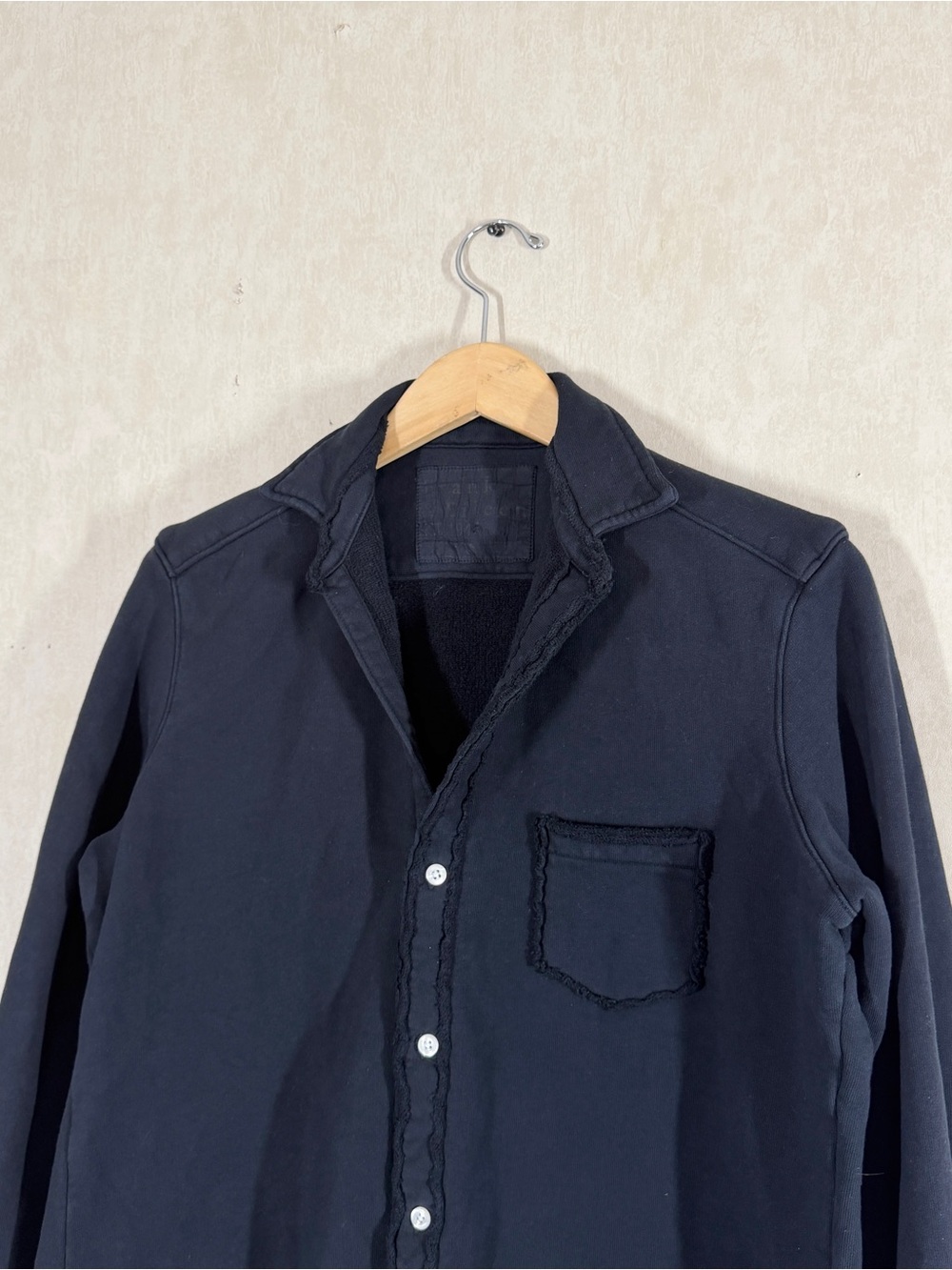 Frank & Eileen LabEileenTf Tee Lab Relaxed Fit Jersey Knit Button Front Black S - Picture 5 of 13